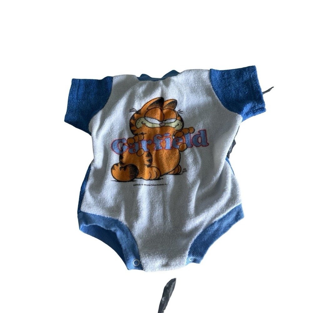 Vintage 1970's Garfield infant 6 months terry one piece romper